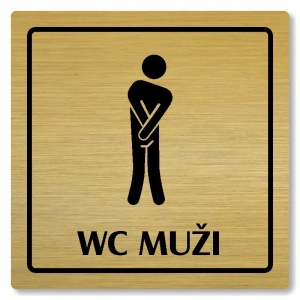 WC muži, 148x148mm, zlatá, Arizona